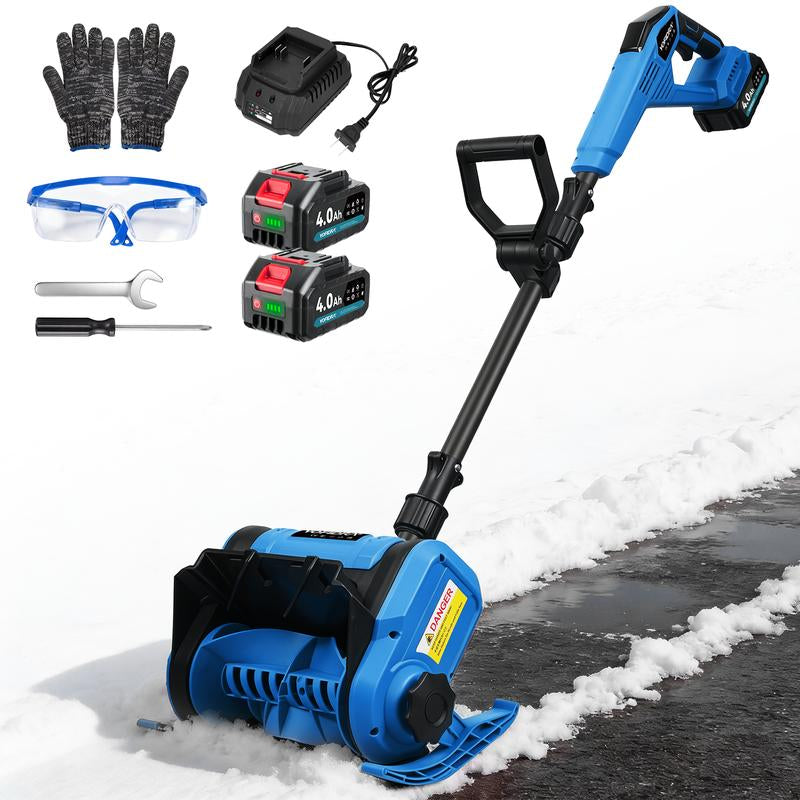 Wireless Snow Removal Power: YOFIDRA 12” Brushless Electric Snow Blower, 800W Motor, Dual 4.0Ah Batteries, 20Ft Snow Throw, High-Efficiency Clearing with Adjustable Handle