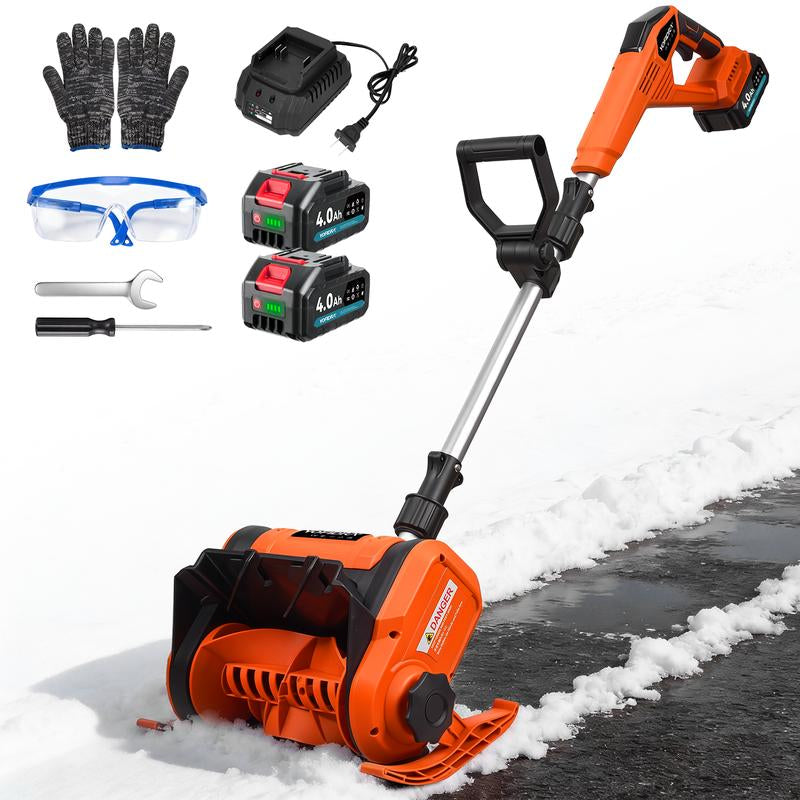 Wireless Snow Removal Power: YOFIDRA 12” Brushless Electric Snow Blower, 800W Motor, Dual 4.0Ah Batteries, 20Ft Snow Throw, High-Efficiency Clearing with Adjustable Handle